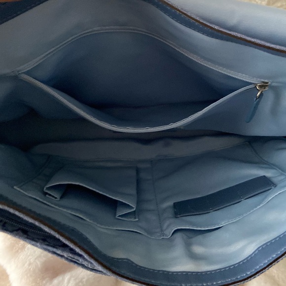 AUTHENTIC COACH BLUE CANVAS AND LEATHER
SIGNATURE LAPTOP BAG - Picture 4 of 10